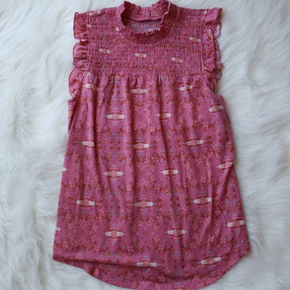 No Boundaries Tops - Mauve Smocked Ruffle Sleeve Top